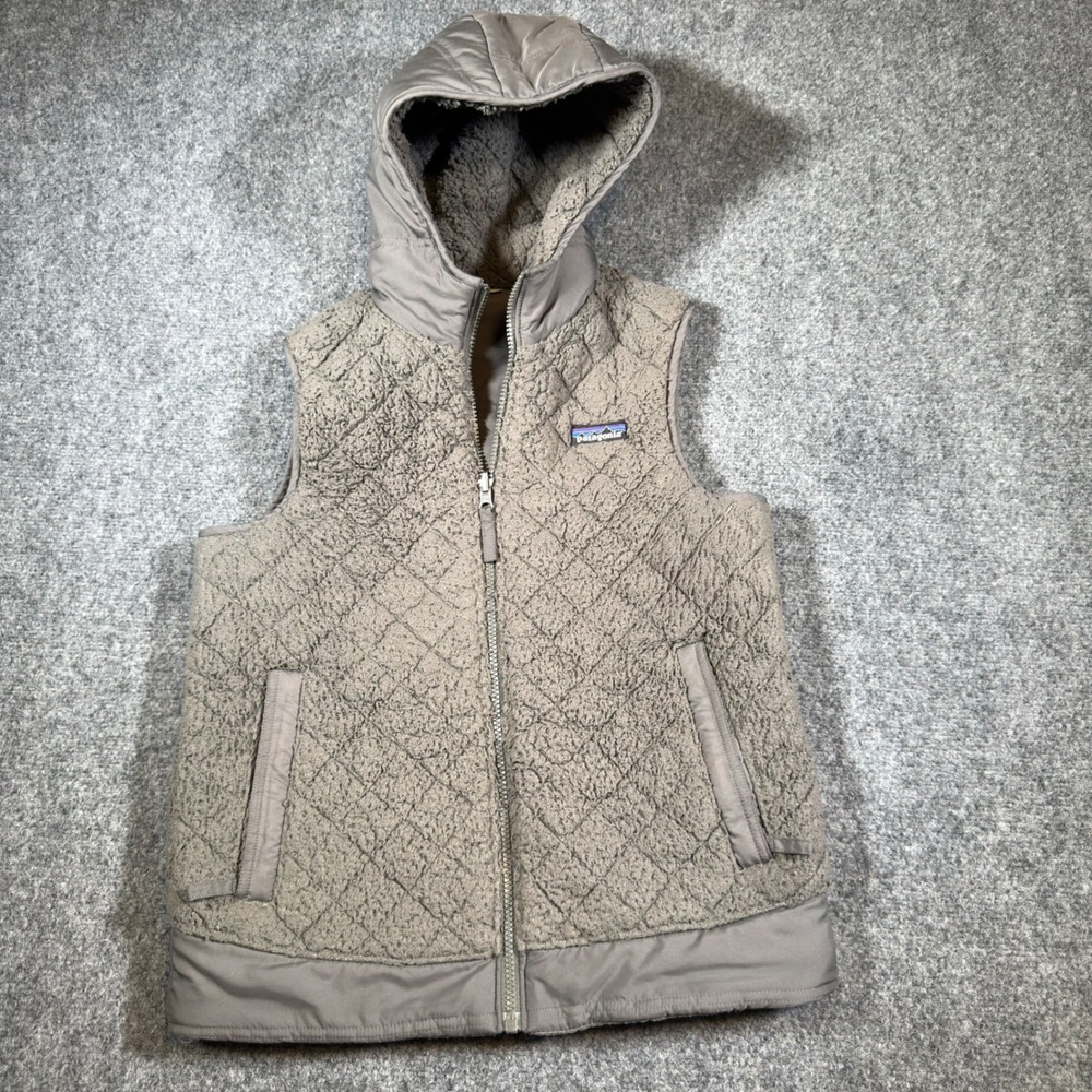 Patagonia Los Gatos Hooded Fleece Vest Womens XS Gray Full Zip